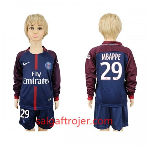 Paris Saint-Germain Fodboldtrøjer Mbappe 29 Børn Hjemmebanesæt 2017/18 Langærmet Paris Saint-Germain Fodboldtrøjer Mbappe 29 Børn Hjemmebanesæt 2017/18 Langærmet